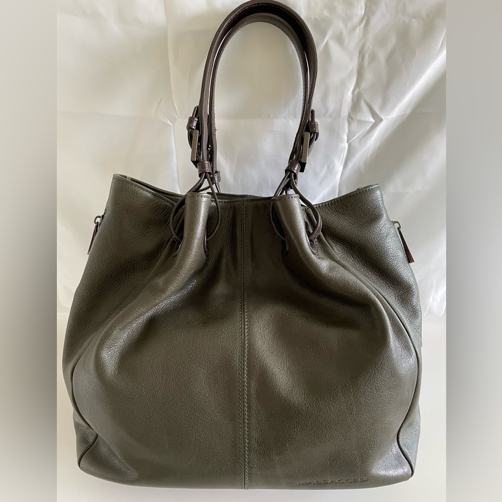 Massaccesi Soulmate Midi Zip in dark green Cuoio Toscano